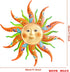 Metal Sun Wall Art Decor-17.3 inches Rustic Retro Sun Hanging Decoration for Indoor Outdoor Garden Yard Patio Fence Living Room Bedroom(Green)...