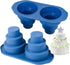 Webake Mini 3 Tier Cake Pan, Silicone Tier Cake Molds, 2 Pack Blue Molds for Small Smash Cake Cupcake for Birthday, Baby Shower, Wedding, 3.8 Inch...