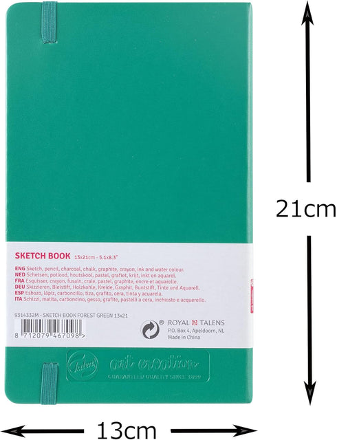 Talens Art Creation Sketch Book, Forest Green, 5.1 x 8.5, 80 Sheets (9314332M)...