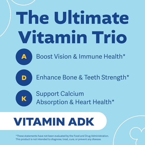 Vitamins ADK Gummies - Vitamin A D3 K2 Supplement - A 3000 iu, D3 5000 iu, K2 500mcg for Immune, Joint, Bone, Heart, Vision Health - Kids, Adults,...