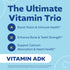 Vitamins ADK Gummies - Vitamin A D3 K2 Supplement - A 3000 iu, D3 5000 iu, K2 500mcg for Immune, Joint, Bone, Heart, Vision Health - Kids, Adults,...