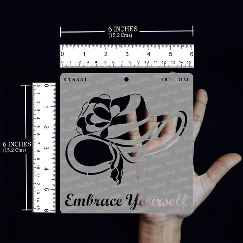 CrafTreat Reusable Women Face Stencil for Painting on Wood, Canvas, Paper, Fabric, Floor, Wall and Tile - Embrace Yourself - 6x6 Inches - DIY Art ...