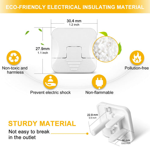Outlet Covers Baby Proofing (40 Pack) with Hidden Pull Handle Outlet Plug Covers Prevent Electric Shock Hazard Outlet Protector Difficult for Kids...