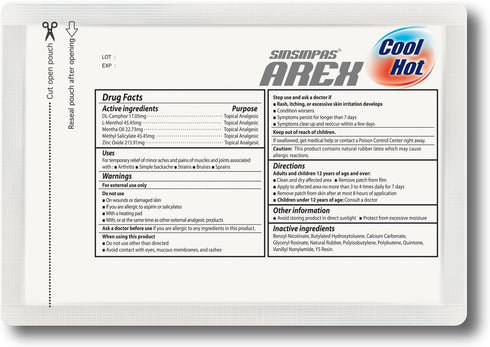 AREX Cool & Hot Pain Relieving Patch, Medium 4 Pack (40 Patches Total)...
