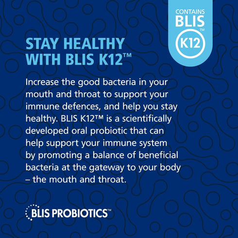 BLIS HoneyBlis Oral Probiotic Throat Lozenges with Soothing Manuka Honey K12 Probiotics (1 Billion Cfu) to Support Immunity & Soothe Sore Throats,...