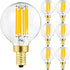 Leools e12 led Bulb dimmable g16.5 6W Equal 60 Watt 600lm AC120V e12 Candelabra Bulb for Chandeliers,Ceiling Fan,Vanity Soft White 3000K Globe e12...