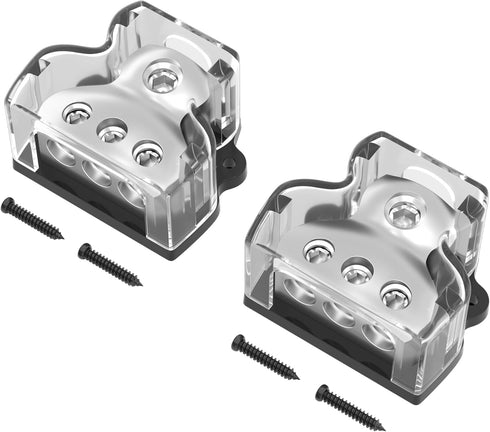 3 Way Power Distribution Block Car Audio Splitter 1x 0 Gauge in / 3X 4 Gauge Out Ground Distribution Block Amp for Automotive Car Boat 2 Pack......