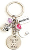 We're All Mad Here Silver Charm Keychain Accessories Cheshire Cat Alice in Wonderland Gift for a Free Spirit | Merchandise for Women...