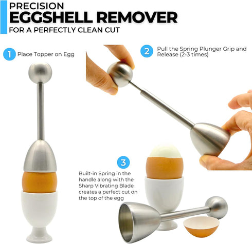 ICO Stainless Steel Egg Topper and Perfect Egg Opener for Soft Boiled Eggs, Egg Cracker for Hard Boiled Eggs...