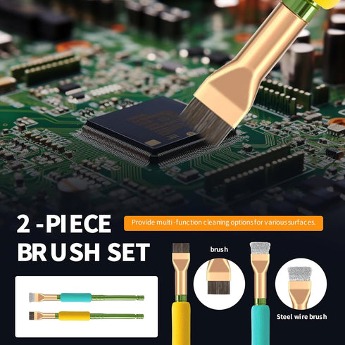 2Pcs ESD Safe Anti Static IC Cleaning Brush Tool for Phone Motherboard Ic Brush Ideal for IC Glue Removal,PCB Cleaning,and Mobile Phone Repair - W...