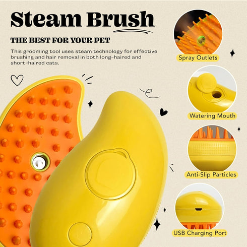 Cat Steam Brush,3 In 1 Self Steamy Cat Brush, Cat Grooming Supplies For Massage,Best Steamy Cat Hair Brush with Water Silicone Steamy Cat Pet Brus...