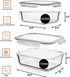 Razab 4 Pc (2700ML/ 91 Oz & 1520ML/ 51 Oz) Airtight Large Glass Food Storage Containers with Lids - BPA Free, Leak Proof Meal Prep Containers (2 C...