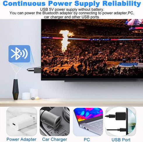 ISOBEL USB Bluetooth Audio Transmitter Receiver, 3 in 1 HiFi Wireless Audio Adapter, Bluetooth 5.0 EDR Adapter with 3.5mm AUX for Car TV Headphone...