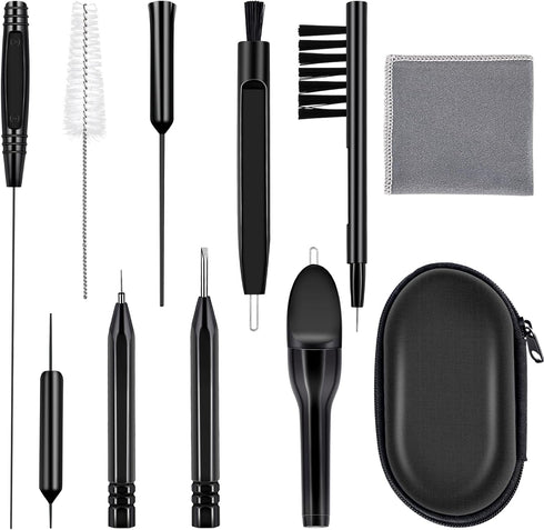 Hearing Aid Cleaning Kit 11 pcs Hearing Amplifier Cleaning Tools Headset Earbuds Earphones Cleaning Brushes with Case...