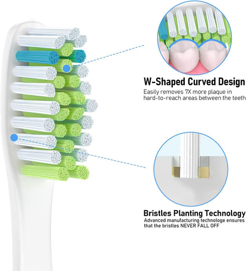 Replacement Toothbrush Heads for Ultra Plaque Control & Whitening, Diamantine-Clean Brush Heads Compatible with Philips Sonicare Electric Toothbru...