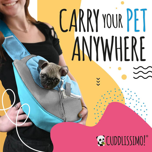 Pet Sling Carrier - Small Dog Puppy Cat Carrying Bag Purse Pouch -For Pooch Doggy Doggie Yorkie Chihuahua Baby Papoose Bjorn -Travel Front Backpac...