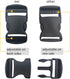 5 Set 1.25" Flat Buckles Dual Adjustable Buckles and Tri-Glide Slides Quick Side Release Buckle for Luggage Straps Pet Collar Backpack Repairing (...