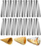 30pcs Non-Stick Cream Horn Cones Tubes Stainless Steel Conical Croissant Pastry Baking Moulds Set, Cannoli Form Roll Mold Corner Shaper for Christ...