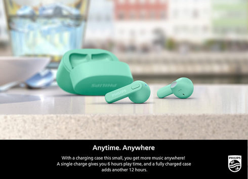 PHILIPS T2236 True Wireless Headphones with IPX4 Water Resistance and Super-Small USB-C Charging case...