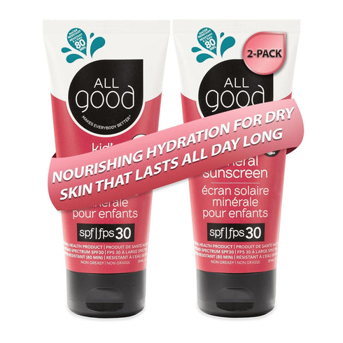 All Good Baby & Kids Sunscreen Lotion for Face & Body - UVA/UVB Broad Spectrum, SPF 30, Zinc Oxide, Coral Reef Friendly, Water Resistant- Zinc, Sh...