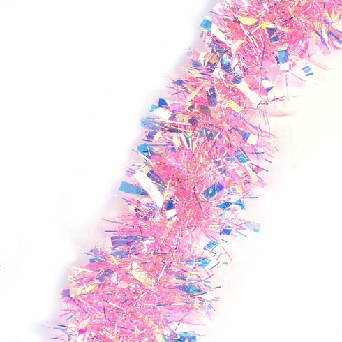 LOMIMOS 17 Ft Easter Christmas Tinsel Garland,Pink Glittering Decoration for Xmas Tree Party Wedding Supplies...