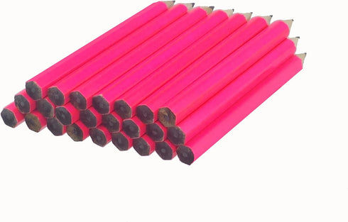 ezpencils - Neon Pink Barrel Golf (1/2 a pencil - Pew pencils) Hexagon Pencils without Eraser - 48 pkg - No Eraser - # 2 HB Lead - Sharpened - Non...
