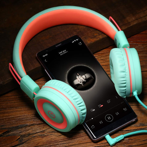 noot products Kids Headphones K11 Foldable Stereo Tangle-Free 5ft Long Cord 3.5mm Jack Plug in Wired On-Ear Headset for iPad/GiveAbay Kindle,Fire/Bo...