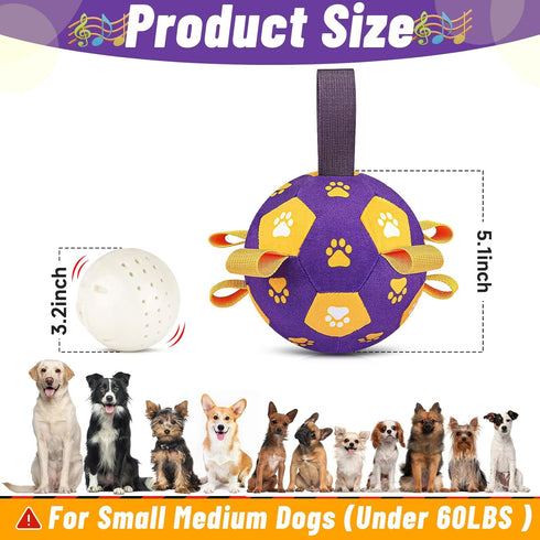 Interactive Dog Toys Soccer Ball - Bouncing Ball for Dogs, Jumping Dog Balls with Recording and Music Modes, Dog Birthday Toy, Rechargeable Moving...