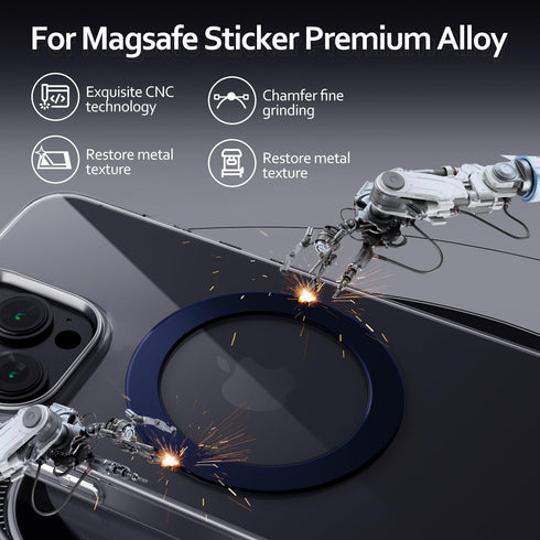 Magnetic Ring Sticker for Magsafe Phone Magnet 2 Pack, Upgrade Bulit-in Magnet for Wireless Charging, Car Holder, Universal Conversion MagSafe Ada...