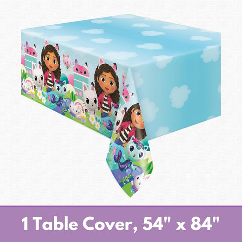 Unique Gabby's Dollhouse Party Supplies Pack for 16 Guests - Gabby Dollhouse Plates and Napkins, Table Cover, Forks, Sticker, Gabbys Doll House Bi...
