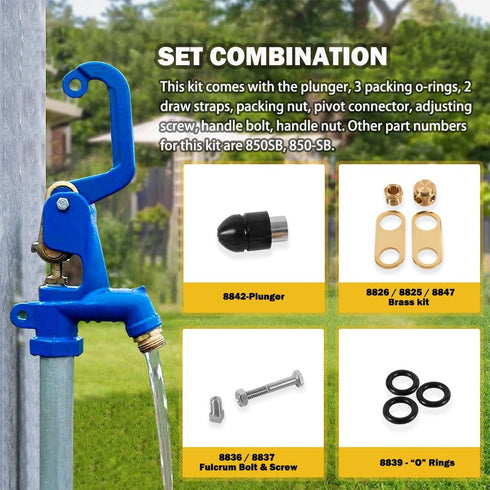 Premium 850 Sb Yard Water Hydrant Repair Kit 9401324 & Plunger fits for 800LF 800SB 4800LF 5800LF 6800LF Series Yard Hydrant...