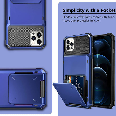 Vofolen Compatible with iPhone 12 Pro Max Case 5G Wallet 4-Card Slot Credit Card Holder Flip Hidden Pocket Dual Layer Hybrid TPU Bumper Armor Prot...