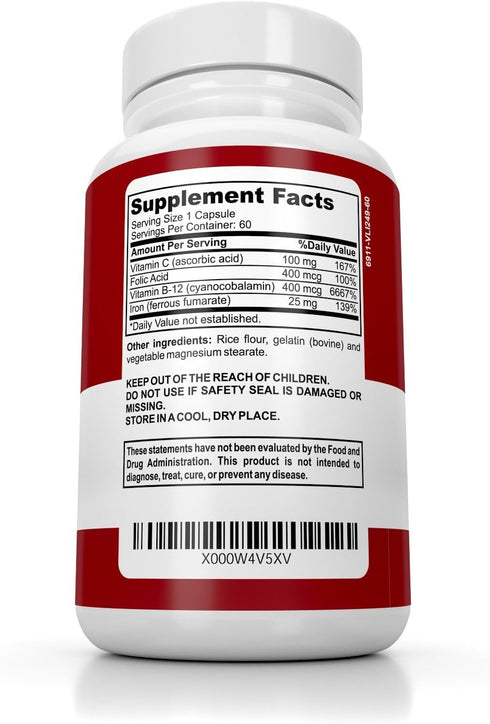 Iron Booster - Iron Supplement for Women - Helps Boost Red Blood Cell Production with Slow Release Non Constipating Ferrous Iron Pills for Women -...