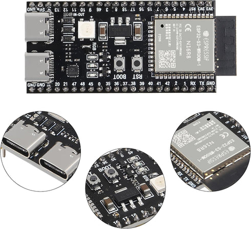 AITRIP 3PCS ESP32-S3-DevKitC-1-N16R8 ESP32-S3 ESP32 WROOM-1-N16R8 Development Boards 16M External Flash Expansion 8M PSRAM with WiFi, Bluetooth 5....