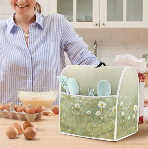 Realistic Daisy Print Stand Mixer Covers Fit Tilt Head and Bowl Lift Models Mixers, Washable Kitchen Appliance Cover Universal Fit Coffee Maker Bl...