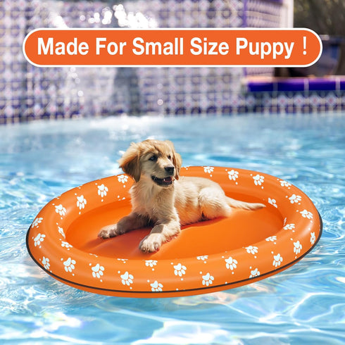 Pet Soft Dog Float Raft - Inflatable Dog Swimming Float for Summer (Small, Orange)...