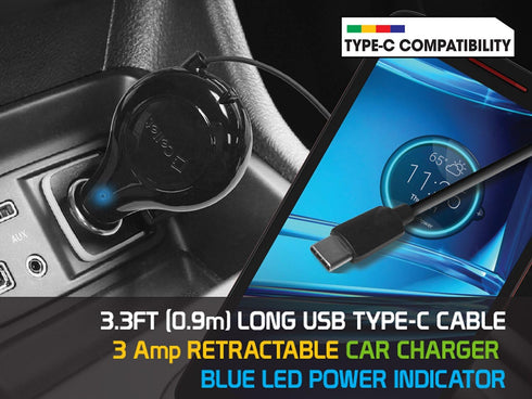 Cellet Retractable iPhone 15 Car Charger, Samsung Galaxy Smartphone, Google Pixel Smartphone Car Charger (Type-C 15 WATT)......