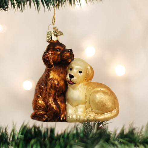 Old World Christmas Ornaments: Dog and Pet Accessories Glass Blown Ornaments for Christmas Tree, Puppy Love...