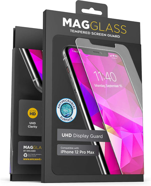 magglass Compatible with iPhone 12 Pro Max Tempered Glass Screen Protector - Anti Bubble UHD Clear Full Coverage Display Guard (Case Compatible)...