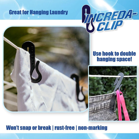 Increda-Clip Plastic Clothes Pins: Weather-Resistant, Heavy Duty Clothespins - Laundry Clips also great for Gardening Plant Support, Bulk 60-Pack ...