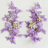 Zbroh Fine Lace Fabric Patches Embroidered rhinestones Trim Applique Decor Dress Decoration sew on sequins beads accessory one pair (light purple)...