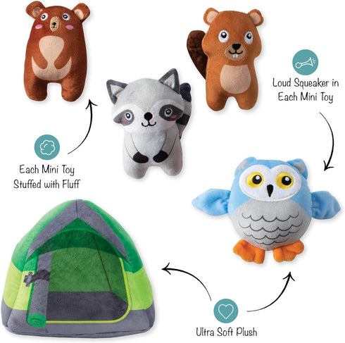 Fringe Studio Hide & Seek Burrow Plush Dog Toy Set, Happy Campers(289216), multicolored...