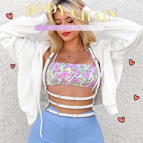 BODIY Plus Size Harness Punk Leather Harness Belts Women Fashion Rave Body Harness...