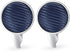 HONEY BEAR Fabric Nylon Stripe Pattern Cufflinks Round for Mens Shirt Business Wedding Gift...