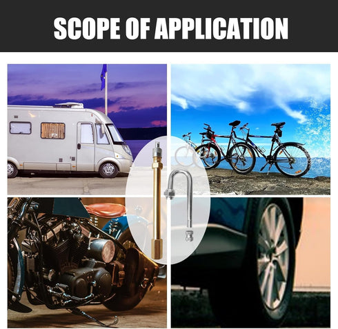 5PCS Dually Valve Stem Extenders Heavey Duty 180 Degree and Straight Metal Dual Wheel Valve Stem Extensions for Truck Tires RV Tires Bike Trailers...