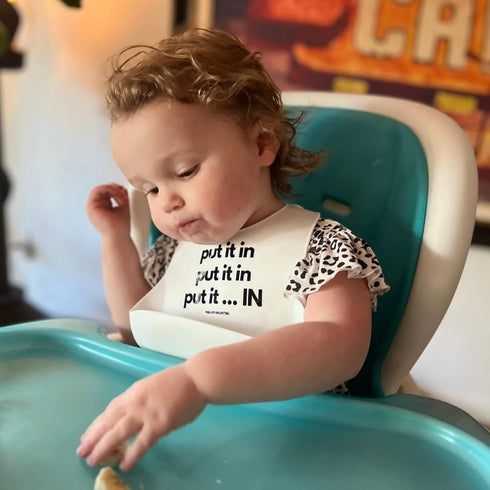 Ms Rachel - Miss Rachel - Mrs Rachel - Inspired Put It In Silicone Baby Feeding Bib...
