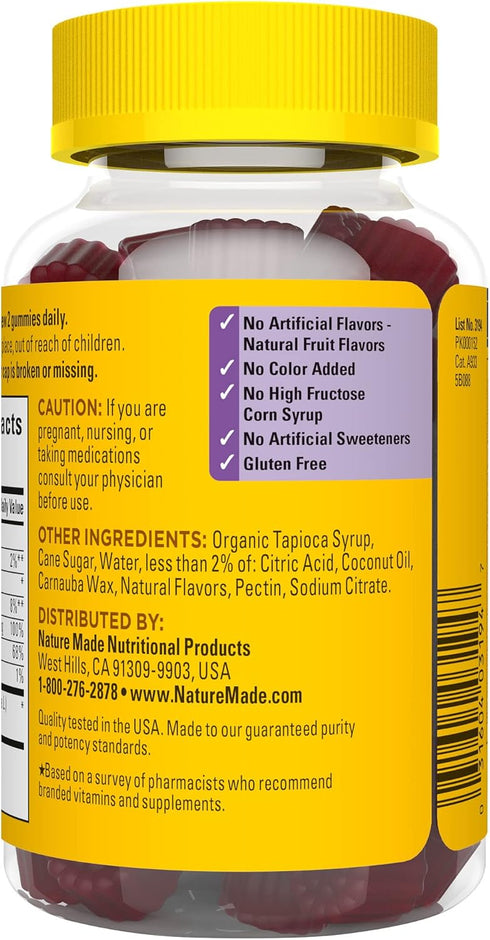 Nature Made Elderberry with Vitamin C and Zinc, Dietary Supplement for Immune Support, 60 Elderberry Gummies, 30 Day Supply...