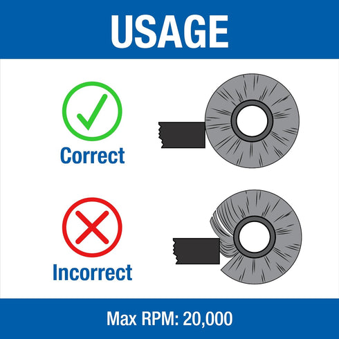 Mercer Industries 186010 - 4" x 3/16" x 5/8"-11 Stringer Bead Wire Wheel, .020 Carbon Steel Wire (with metric adapters)...