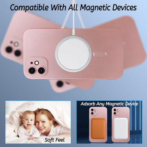 Magnetic Case for iPhone 11 Phone Case for Women/Men, Shockproof Matte Luxury Soft Metallic Luster Design with Full Camera Lens Protector, Compati...