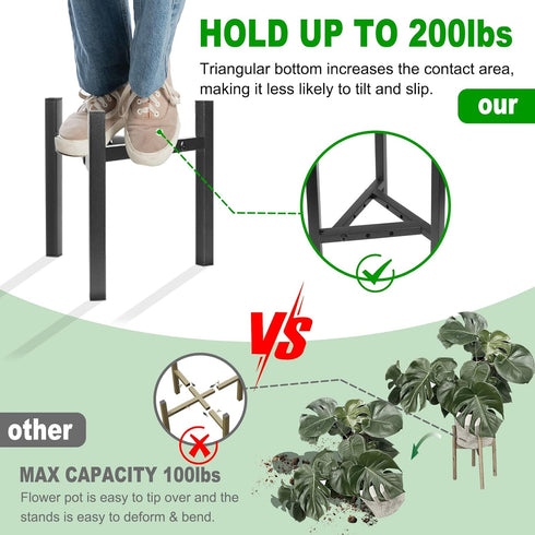 Airpark Plant Stand Indoor Adjustable, Metal Modern Plant Stand, Heavy Duty Stable Plant Pot Flower Holder Indoor Outdoor Corner, Fit 8 9 10 11 12...